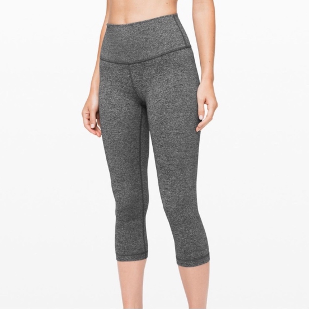 Lululemon cropped grey marbles leggings size 8